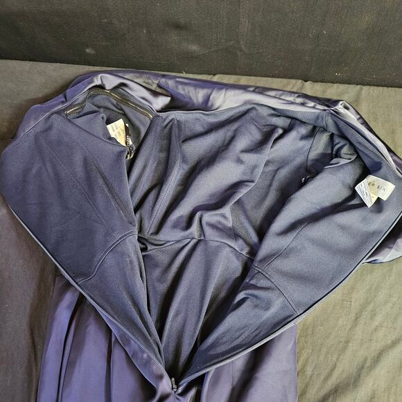 After Six Midnight Draped Sleeves Satin Gown Size XS NWT Formal Holiday Party - Picture 5 of 10